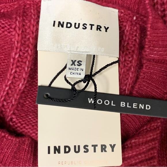 NWT Industry Republic Nordstrom Wool Blend Sangria Pearl Sweater Size XS - Picture 3 of 9